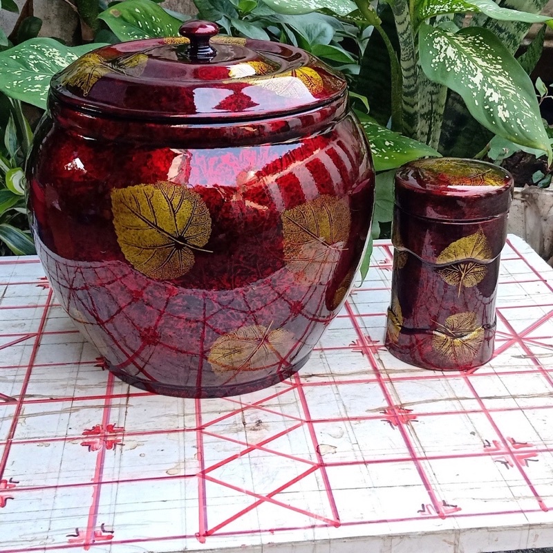 Ủ  Sơn mài  và  tích  bát  tràng  hàng  cao  cấp màu  ngẫu nhiên dung tích  1,5l
