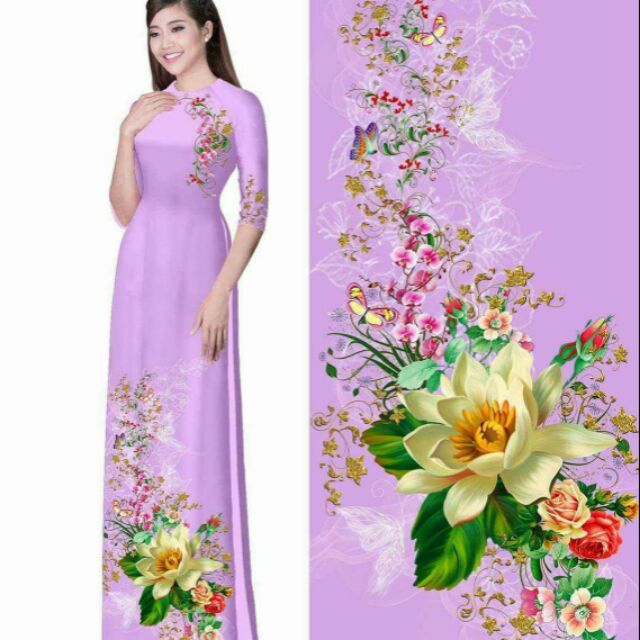 vải áo dài in 3d
