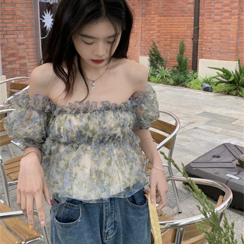 Áo Trễ Vai Tay Ngắn Dáng Rộng Thời Trang Mùa Hè Quyến Rũ Cho Nữ