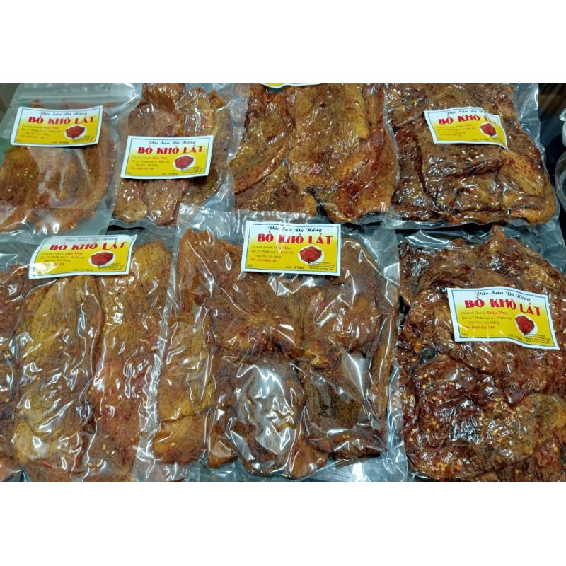 Khô bò lát nguyên miếng 500gr loại 1 chuẩn vị đặc sản Đà Nẵng khô mềm cay ít thịt ngọt thơm | BigBuy360 - bigbuy360.vn