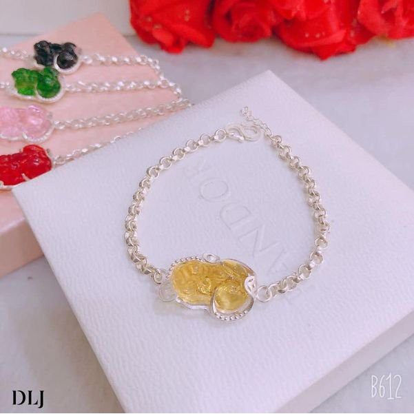 Vòng tay phong thuỷ bạc thật mặt đá tỳ hưu đem lại may mắn tài lộc/ Trang sức bạc JQN