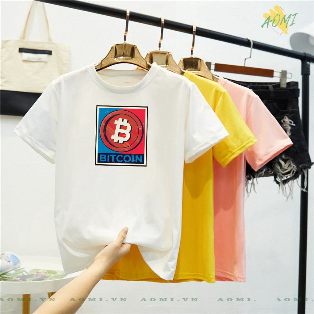 ÁO THUN Bitcoin coin crypto PHÔNG NAM NỮ GIA ĐÌNH CẶP ĐÔI CÓ SIZE TRẺ EM AOMIVN