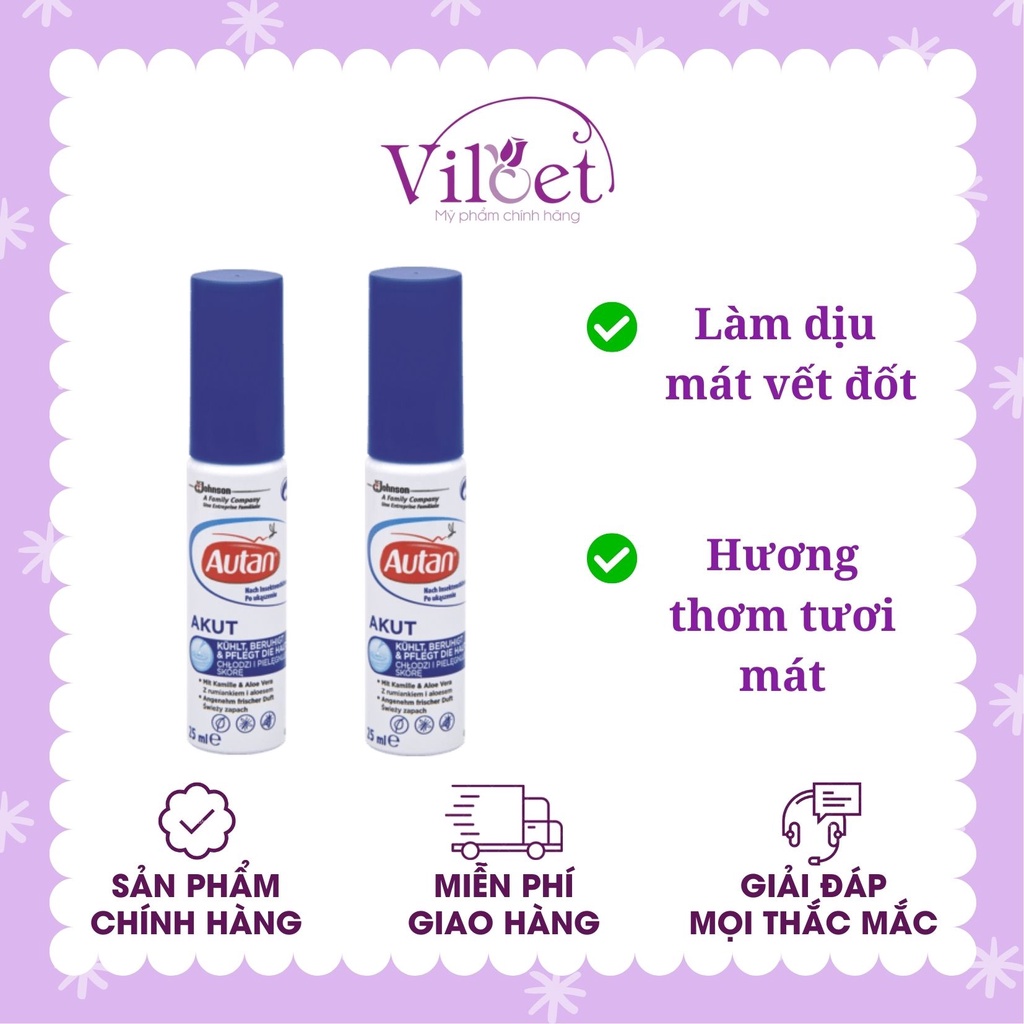 Gel bôi vết muỗi đốt Autan Đức 25ml, ngăn côn trùng đốt an toàn cho bé - Shop Viloet