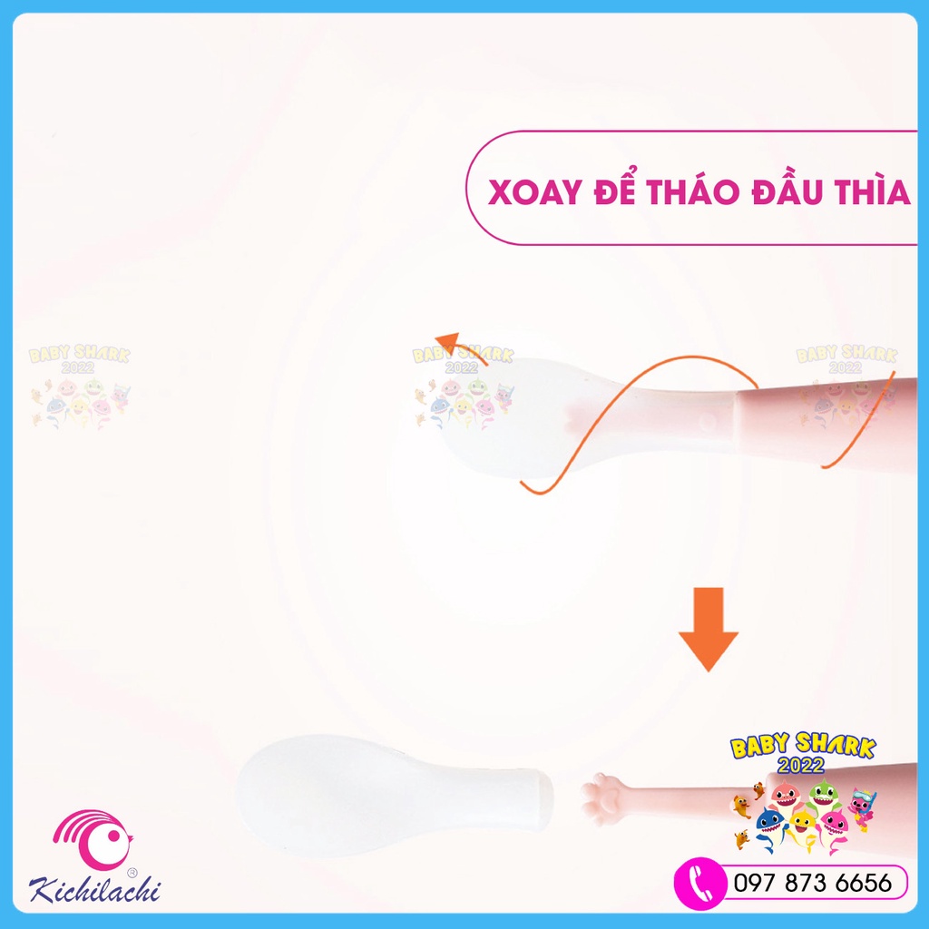 Thìa nạo hoa quả cho bé 2 đầu 2 chức năng KICHILACHI cho bé ăn dặm