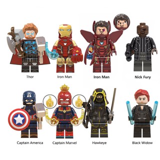 Nonlego Endgame Thor, Iron Man, Nick Fury, Captain America, Captain Marvel, Hawkeye, Black Widow