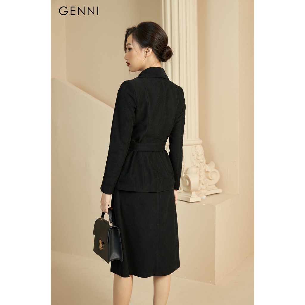 Áo Vest nhung cổ sam một khuy GAV001 - Genni