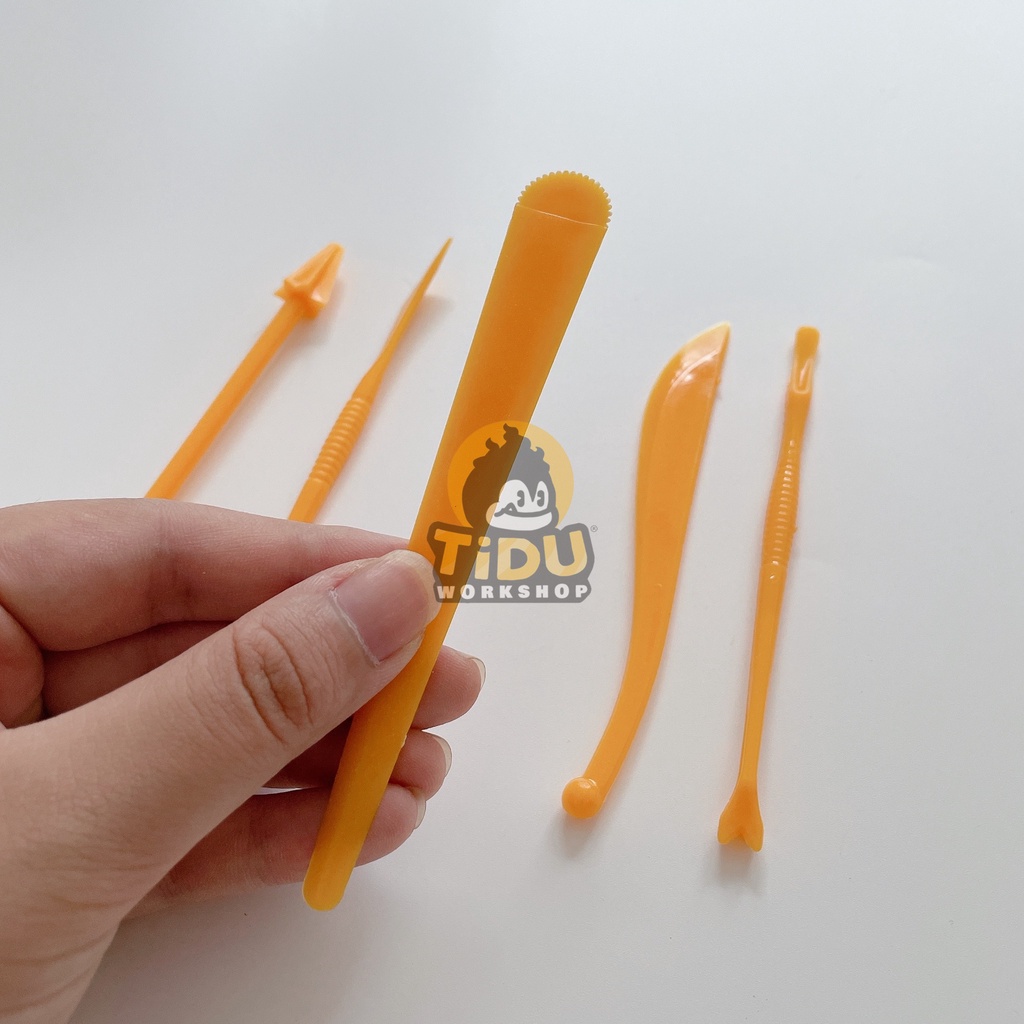 BỘ 5 DỤNG CỤ TẠO HÌNH ĐẤT SÉT CƠ BẢN, TẠO HÌNH NHÂN VẬT, TƯỢNG, CHIBI, MÔ HÌNH TỪ TIDUWORKSHOP