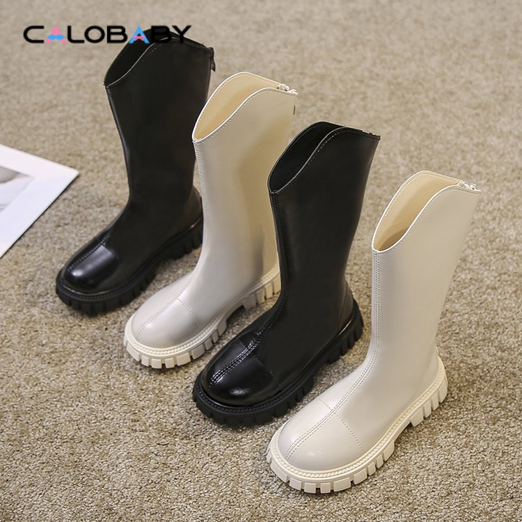 Giày Bốt Da Cao Su Đế Bằng Ống Cao Su Sợi Nhỏ Thời Trang Mùa Hè Cho Bé Gái