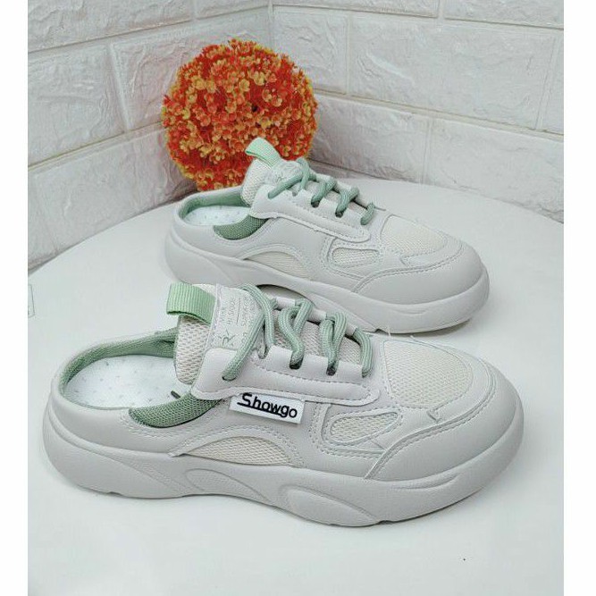 Giày Sục Thể Thao Nữ Phối Viền Màu Vạt chữ Showgo Hàng Chuẩn Đẹp_M818 Fullbox | BigBuy360 - bigbuy360.vn