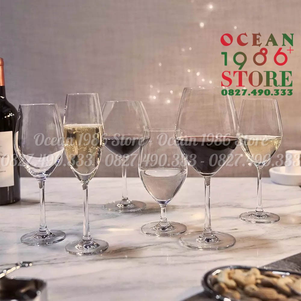 Bộ 6 Ly Thủy Tinh Vang Đỏ, Vang Trắng Santé Red Wine Ocean – 1026R15 – 420ml