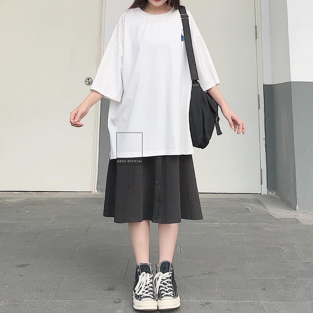 Áo Phông Nữ Form Rộng Áo Thun Tay Lỡ GOUS OFFICIAL  Thiết Kế Basic Chất Liệu Cotton Thoải Mái STUDIO - 1647