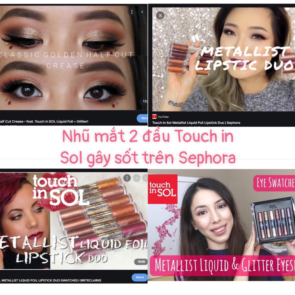 [DATE 01/23] Nhũ mắt lấp lánh TOUCH IN SOL Metallist Liquid Foil and Glitter Eye Shadow Duo (Hàn Quốc)