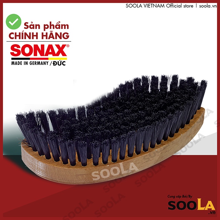 Bàn chải vệ sinh nội thất ô tô Sonax cao cấp chính hãng (TEXTILE &amp; LEATHER BRUSH) 416741
