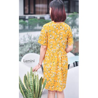 Đầm babydoll hoa vàng