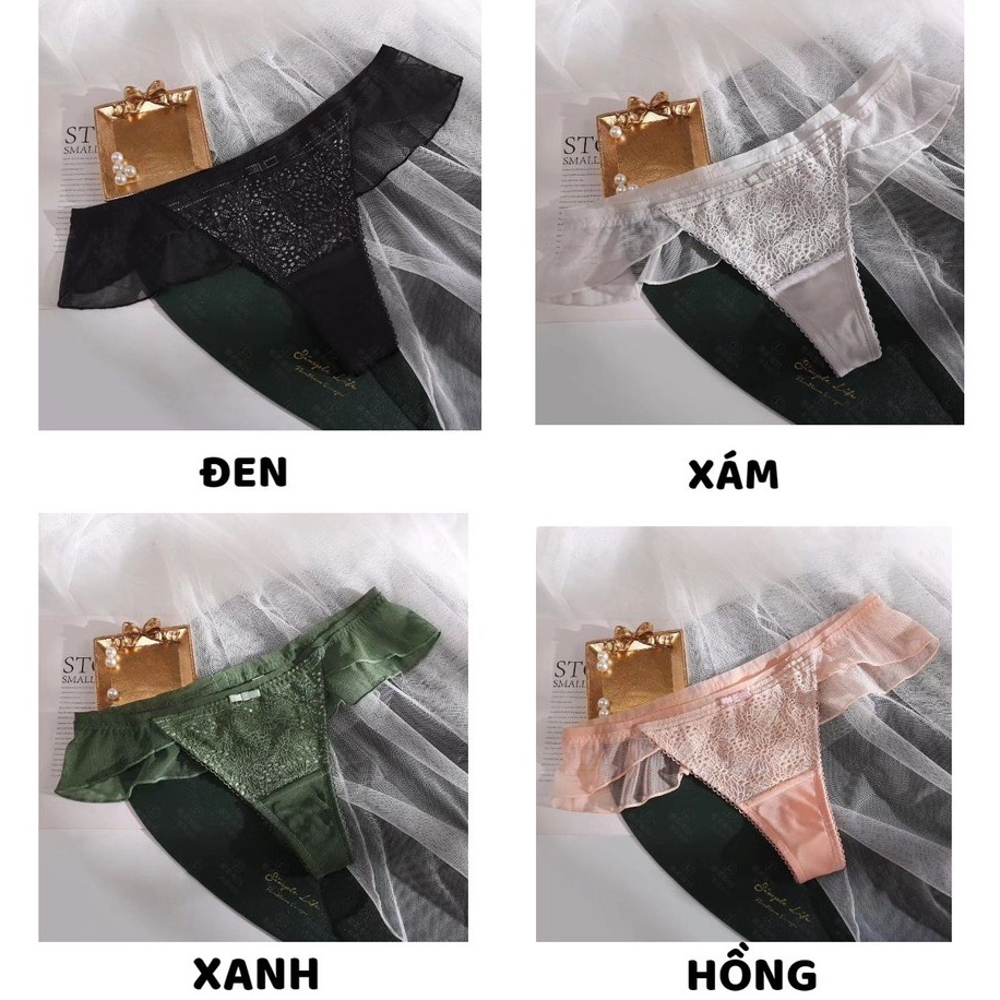 Quần Lọt Nữ Lọt Khe Ren Hoa, Thiết Kế Ren Bèo Gợi Cảm Q5915 7sexy