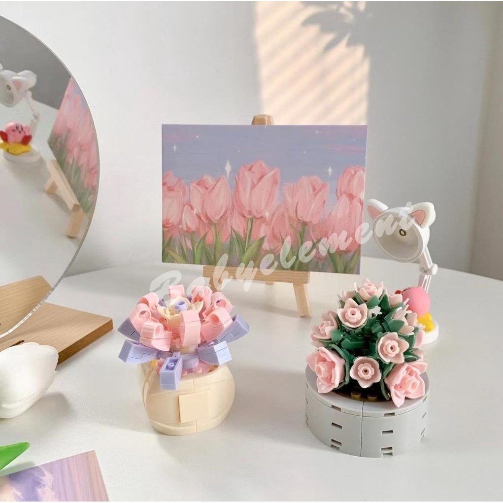 Đồ Chơi Lắp Ráp Mô Hình Chậu Hoa May Mắn DIY Dành Cho Trẻ Em Và Người Lớn