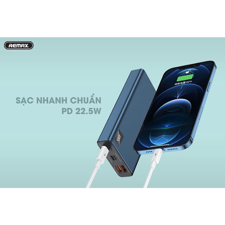 [Mã 153ELSALE2 giảm 7% đơn 300K] Pin sạc dự phòng Remax RPP-190 20000mAh Công Suất Sạc Nhanh 22.5W