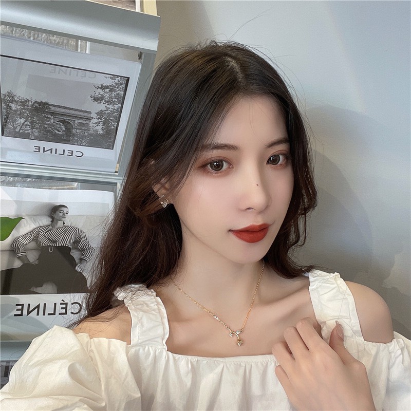 Dây chuyền mặt đá thạch anh hồng cho nữ