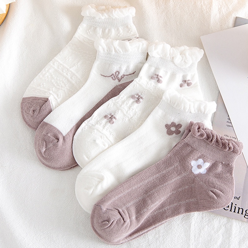 Vớ Cotton Mỏng Phối Ren Dễ Thương Phong Cách Nhật Bản Thời Trang Mùa Hè Cho Nữ