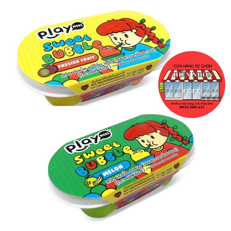 Kẹo thổi bong bóng hương chanh dây/ dưa gan Playmore Thái Lan 40g