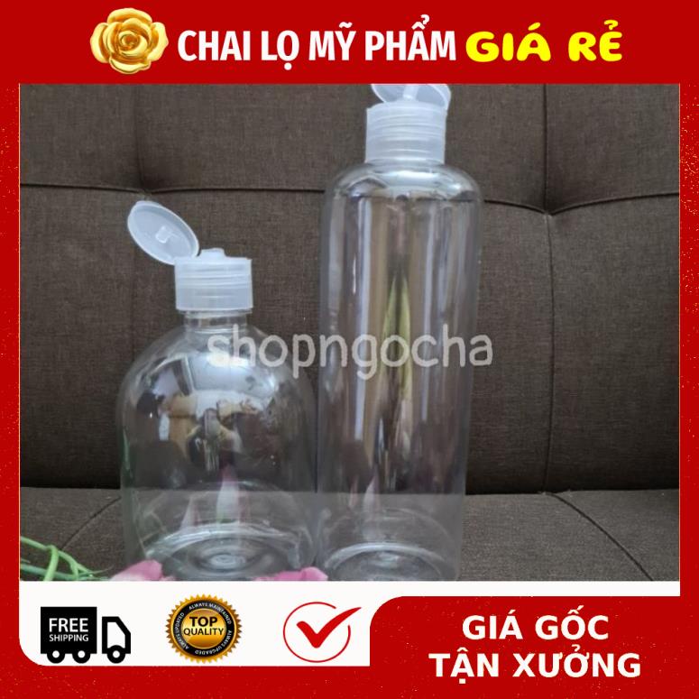 Chai Chiết Mĩ Phẩm ❤ RẺ VÔ ĐỊCH ❤ Chai nhựa pet nắp bật 500ml chiết mỹ phẩm , phụ kiện du lịch