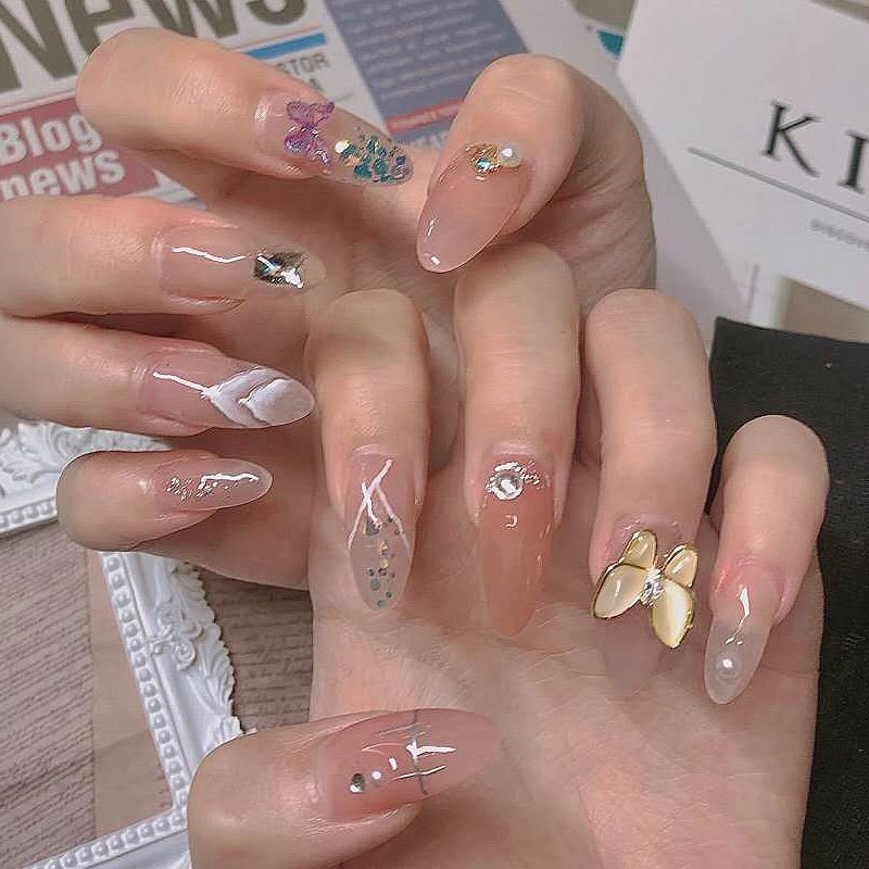 Set 10 Đá Hình Bướm 3d Trang Trí Móng Tay Nghệ Thuật