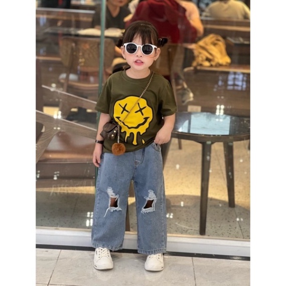 Áo thun mặt cười chảy new 2022 cho bé , áo thun cho bé unisex, TP KIDs MSP 1245