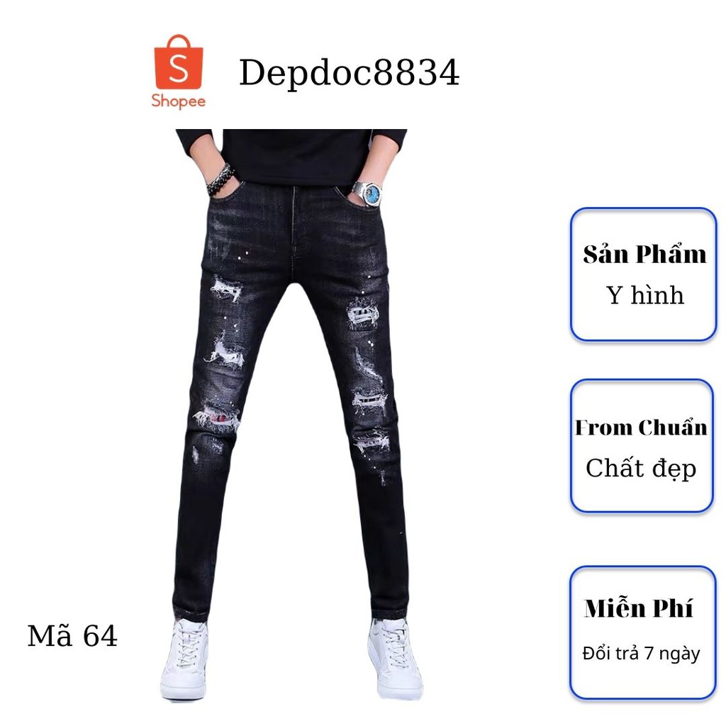 Quần jean nam cao cấp, chất liệu bò ( jean ) mềm mịn, from chuẩn, có nhiều mẫu đẹp mới đi kèm depdoc59