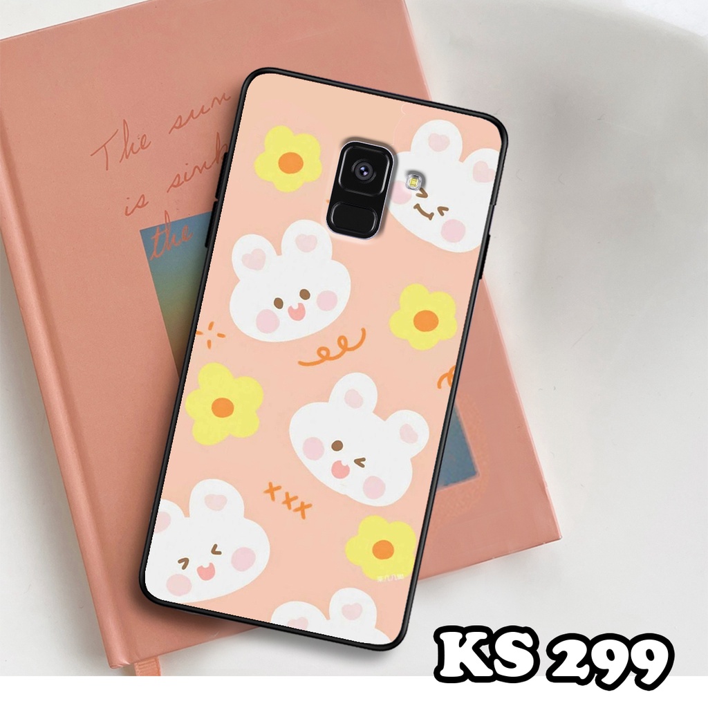 Ốp lưng Samsung A8 2018 - A8 Plus - A8 Star - Ốp Samsung in hình Gấu&amp;Thỏ siêu xinh - Lưng nhám viền TPU chống trầy xước