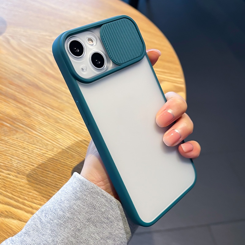 ốp lưng Trượt Bảo vệ ống kính máy ảnh Vỏ điện thoại cho iPhone 11 Pro XR XS Max SE 6S 7 8 Plus Vỏ sau mềm mờ ốp lưng