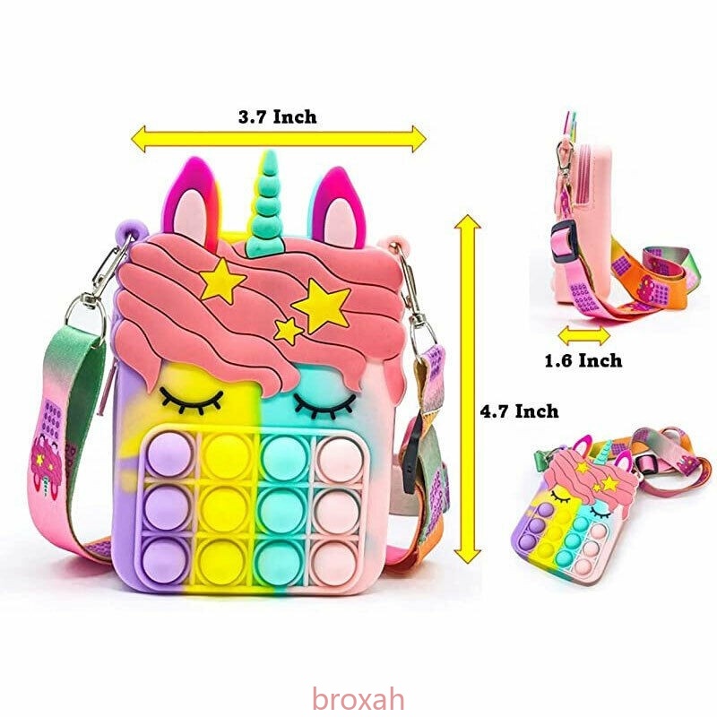 Pop it Bag Túi xách kiểu đồ chơi nhấn bóp bong bóng giảm căng thẳng dành cho bé mầm non