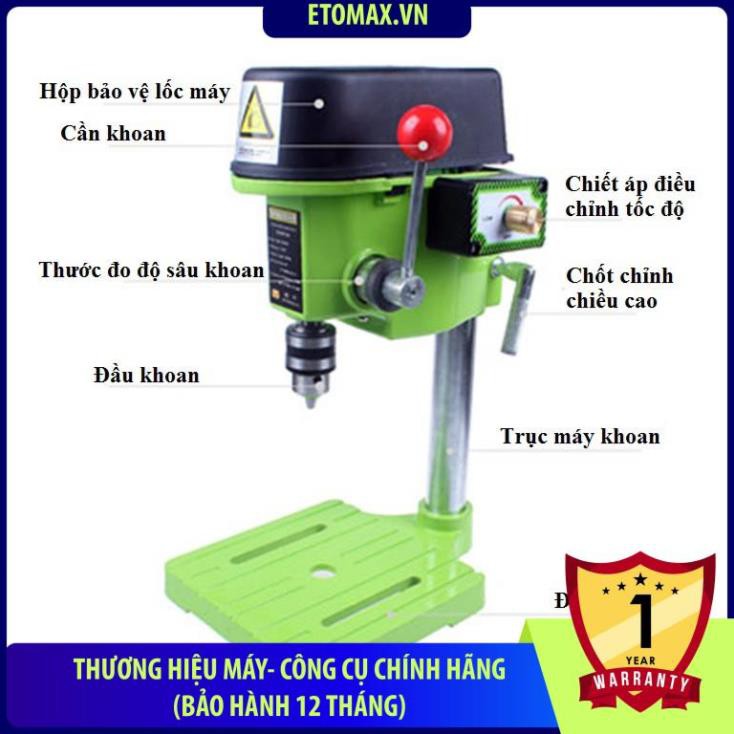 Máy khoan bàn miniQ 480W BG-5159A, Chính hãng MiniQ, Điều chỉnh tốc độ 6 cấp