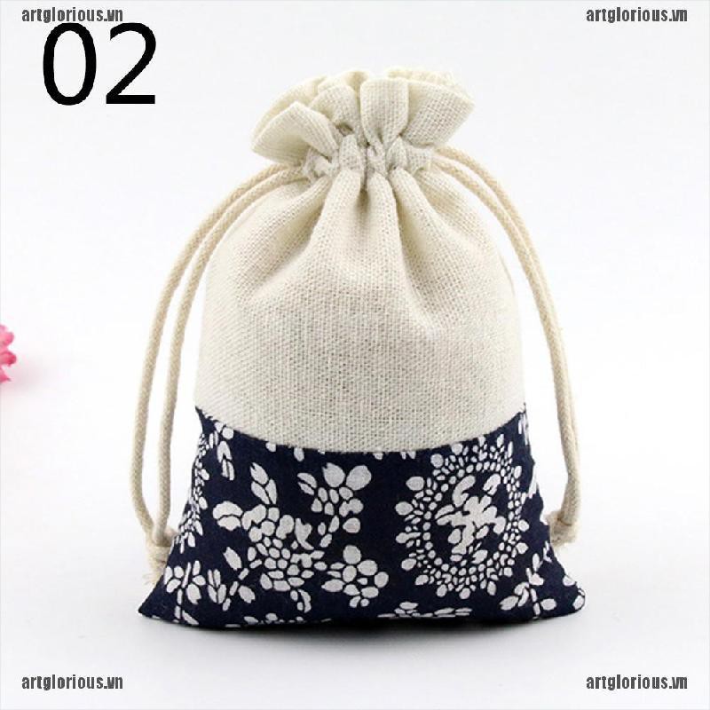 Bộ 2 Túi Vải Cotton Đựng Trang Sức Thủ Công