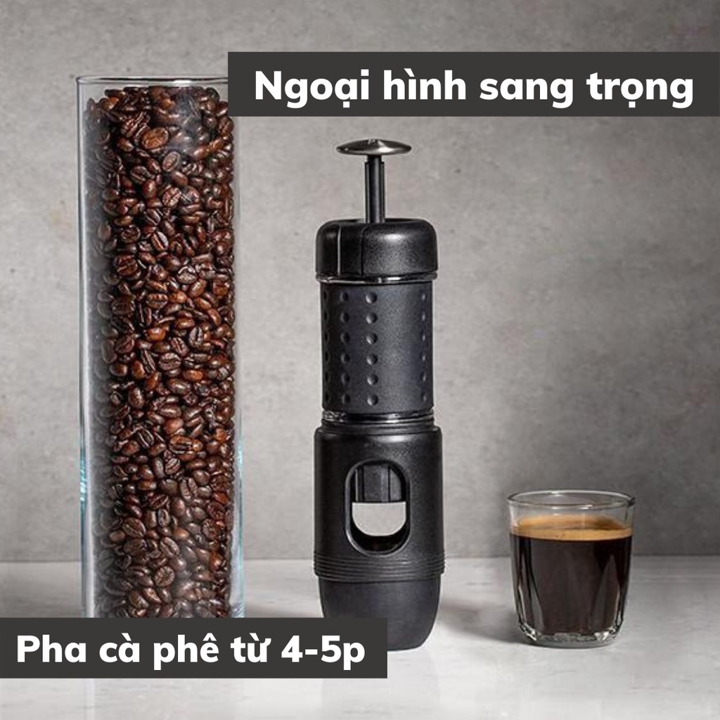 Máy pha cà phê mini cầm tay STARESSO MINI chính hãng cao cấp pha cafe rang xay espresso du lịch và văn phòng