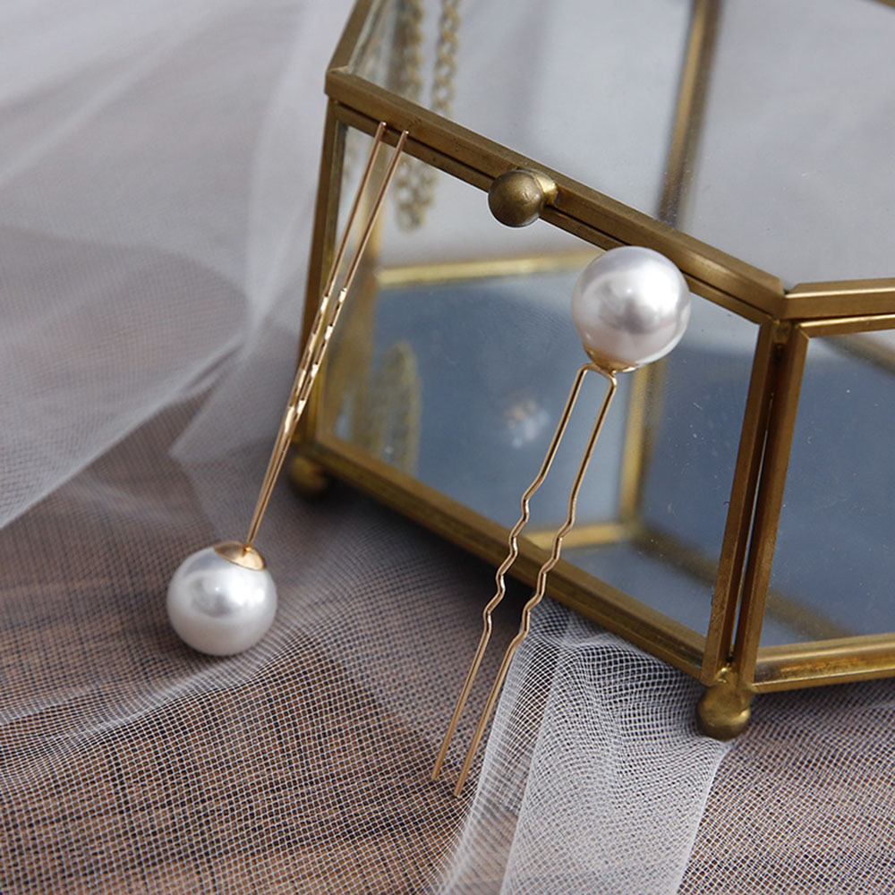 Trâm Cài Tóc Chữ U Đính Ngọc Trai Giả Xinh Xắn Cho Nữ