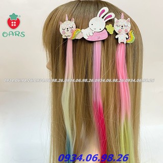 Kẹp tóc giả trẻ em - Quà tặng cho bé gái dễ thương phối nhiều màu sắc giúp tết tóc cho bé