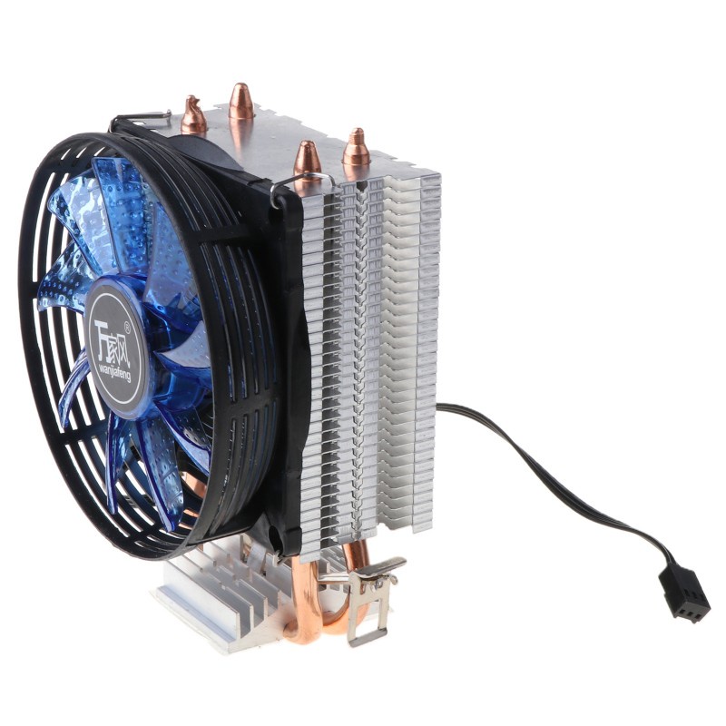 CRE  2 Heatpipe Aluminium PC CPU Cooler Cooling Fan For Intel 775/1155/1151 AMD 754/AM2