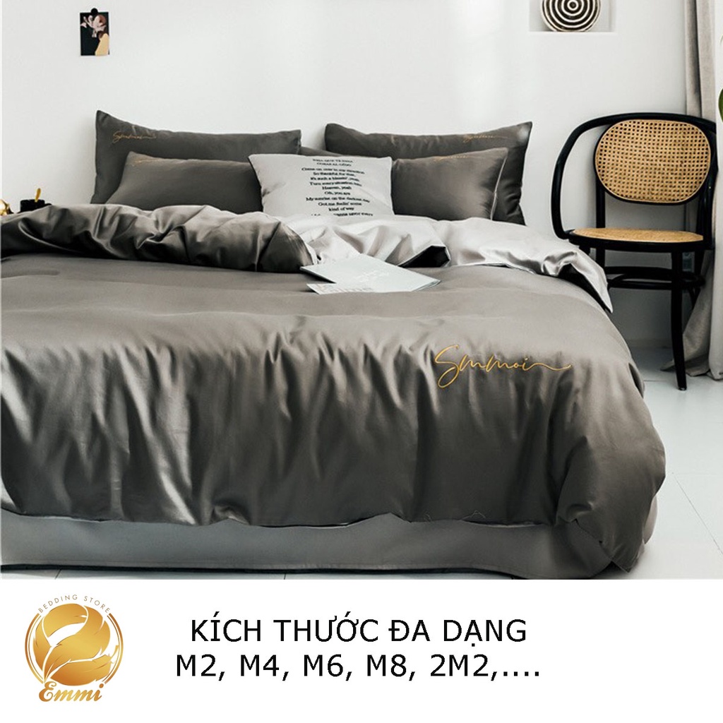 Bộ chăn ga gối lụa sunoi EMMIBEDDING STORE các mẫu phối màu bst2
