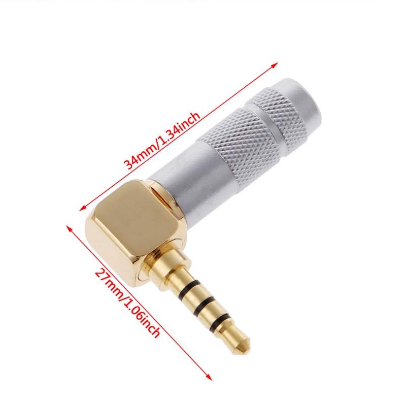 Jack Cắm Âm Thanh Jack 3.5mm 4 Cực 90 Độ Chất Lượng Cao