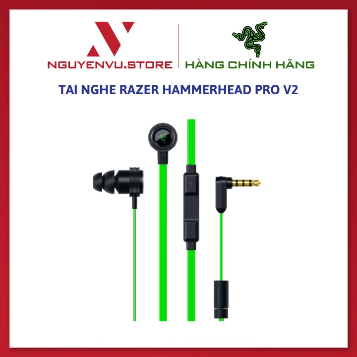 [Mã 1111ELSALE0 giảm 5% đơn 300k] Tai nghe Razer Hammerhead Pro V2 InEar Headset_RZ0401730100R3A1 Hàng Chính Hãng