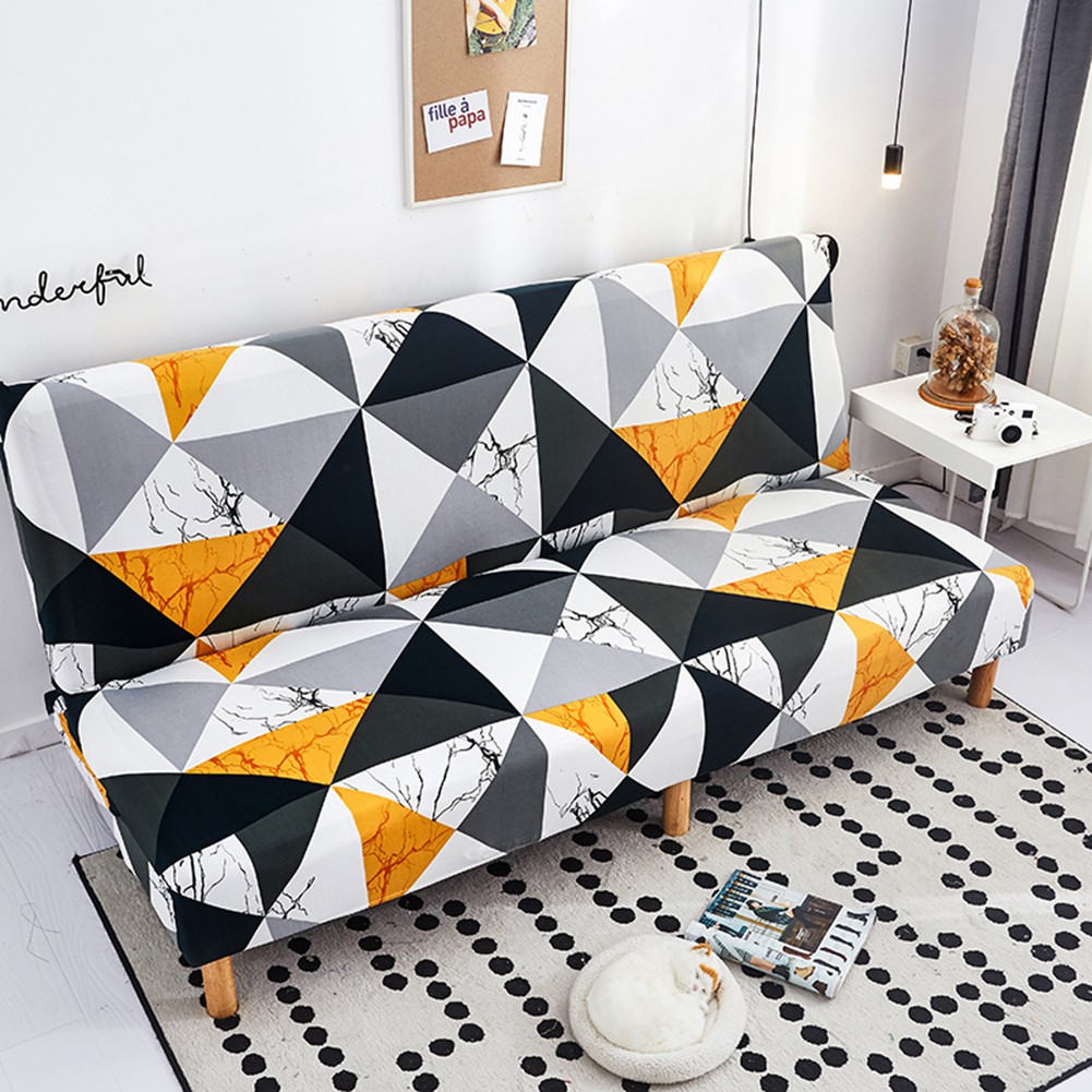 Áo bọc ghế sofa chất vải co giãn họa tiết hình khối giản dị độc đáo