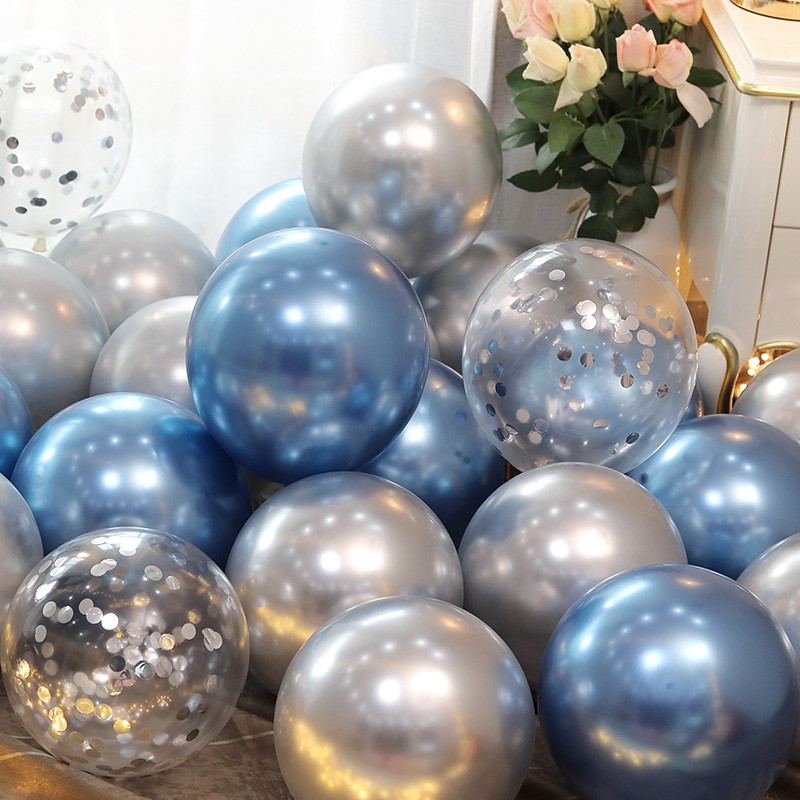 Mix 20 bóng trang trí sinh nhật, trang trí phòng cưới decor bóng siêu nhũ bóng sequin kim tuyến