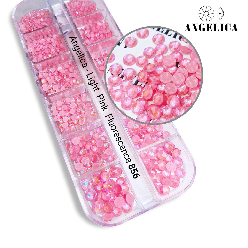 Đá Nail Chân Lưới 16 Khía Padparadscha Ab Đính Trang Trí Móng ANGELICA 856