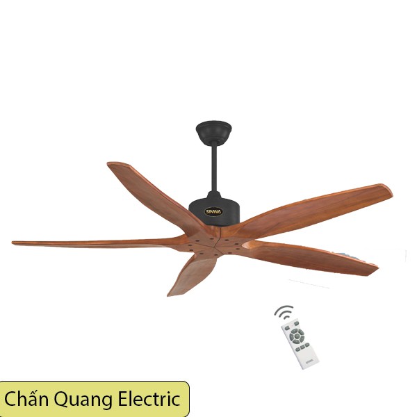 Quạt trần DC cánh gỗ phay Sinwa model SW1715