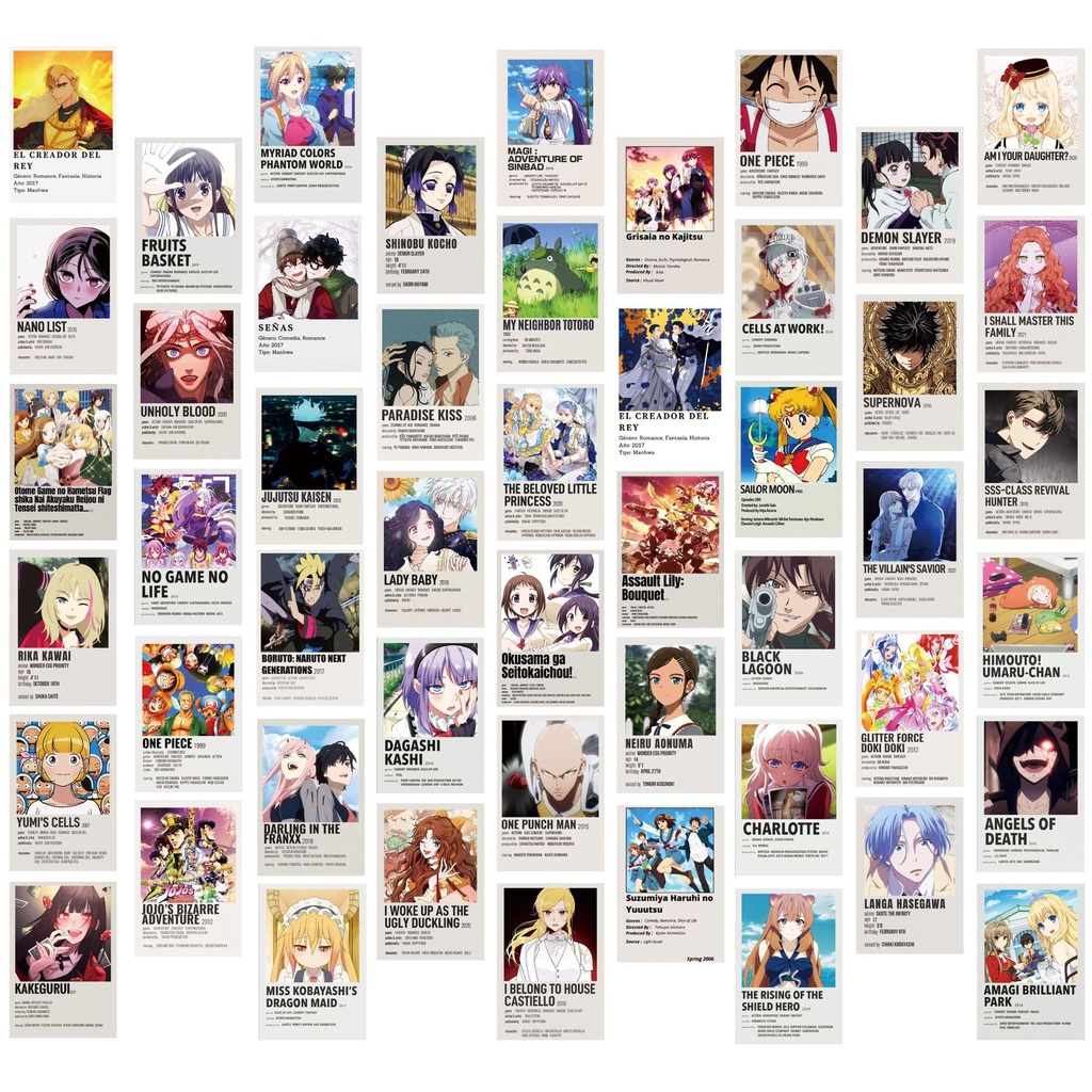 Set 50/25/10 Nhãn Dán Trang Trí Va Li/Laptop/Điện Thoại Hình Anime Hunter × Hunter