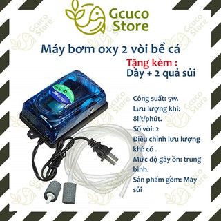 Máy sục oxy 2 vòi (bao gồm dây vs 2 cục sủi)