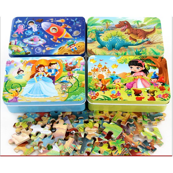 CHỌN HÌNH - Ghép hình Puzzle 60 mảnh hộp sắt nhiều mẫu đẹp sắc nét cho bé link 2