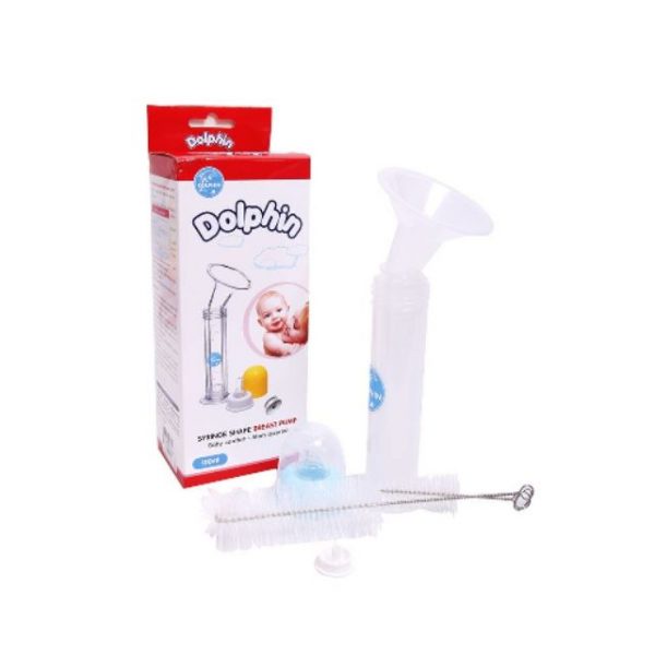 Hút sữa xi lanh cầm tay Dolphin 100ml tặng kèm 2 dụng cụ vệ sinh