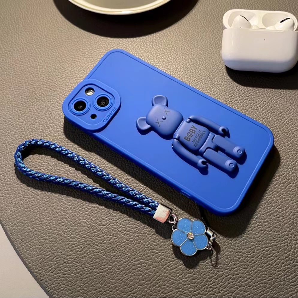 Ốp Điện Thoại In Hình Gấu Kèm Dây Đeo Cho iphone 13 Pro Max i13 13pro 11 Pro Max i11 iX Xs XR Xs Max 7plus 8plus 12Pro 12 Pro Max