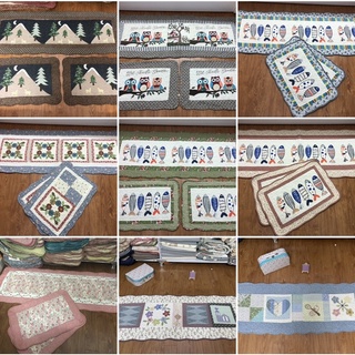  Thảm vải cotton lót bếp thảm chùi chân phong cách quilt chống trượt thấm hút tốt nhiều kích cỡ 
